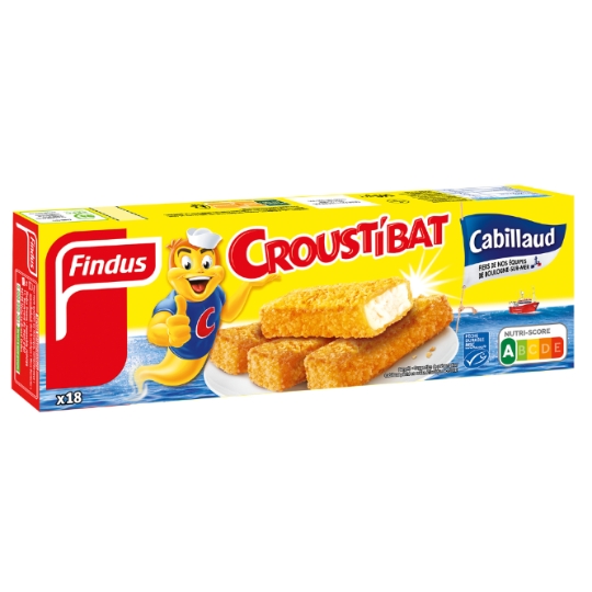 Bâtonnés panés Croustibat cabillaud FINDUS
