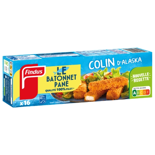 Bâtonnets de poissons panés Colin d'Alaska MSC FINDUS
