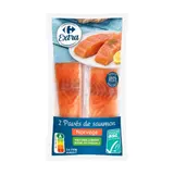 Pavés de saumon Atlantique ASC surgelés, sans peau, qualité sans arête CARREFOUR EXTRA