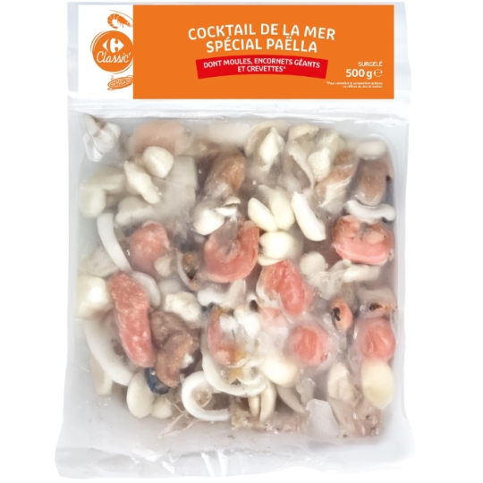 Cocktail de la mer spécial paëlla avec moules, encornets géants et crevettes CARREFOUR CLASSIC'