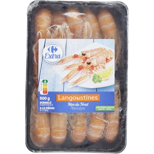 Langoustines de la Mer du Nord Entières Crues CARREFOUR EXTRA