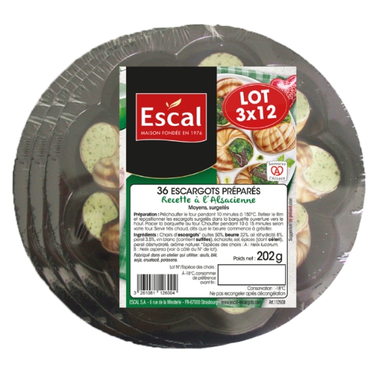 Escargots Préparés Recette à l'Alsacienne Surgelés ESCAL