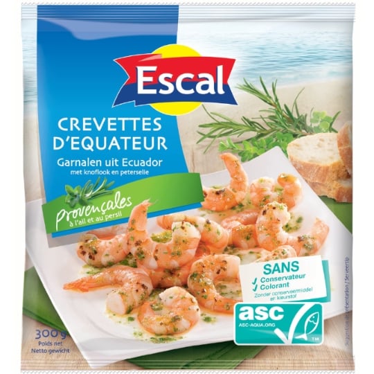 Crevettes Crue d'Equateur à la Provençales Ail et Persil ESCAL