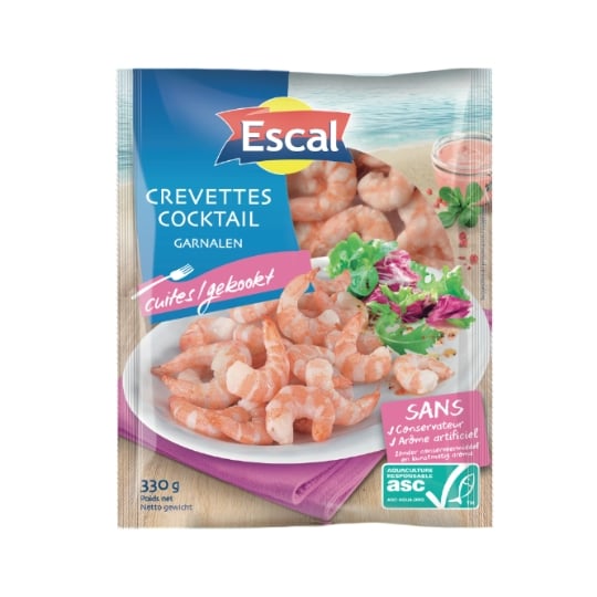 Queues de Crevettes Cuites Décortiquées Cocktail ASC ESCAL