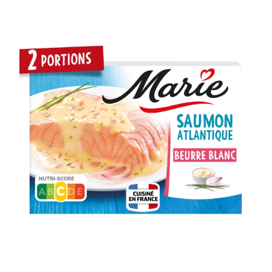 Plat cuisiné saumon au beurre blanc et échalotes  MARIE