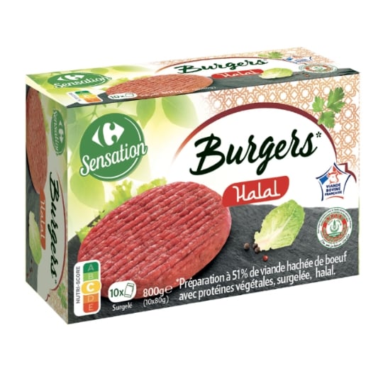 Steaks Hachés  Burgers Halal CARREFOUR SENSATION