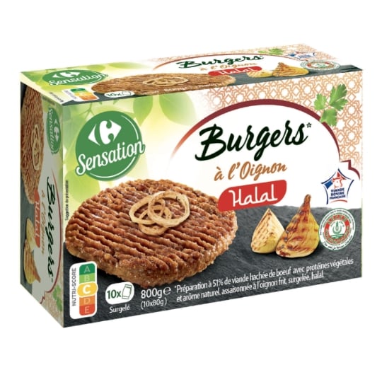 Burgers à l'Oignon Halal CARREFOUR SENSATION