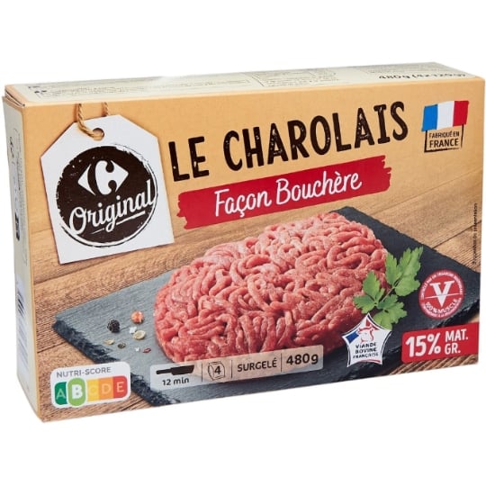 Steaks hachés charolais façon bouchère CARREFOUR ORIGINAL
