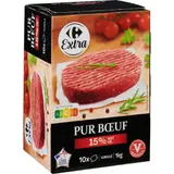 Steaks hachés pur bœuf 15% MG CARREFOUR EXTRA