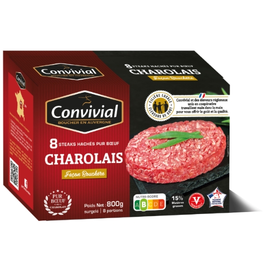 Steaks hachés pur bœuf 15% MG CONVIVIAL