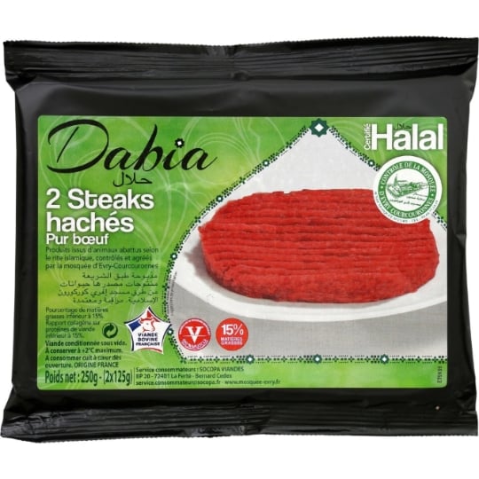 Steaks Hachés Pur Bœuf 15% MG Halal DABIA