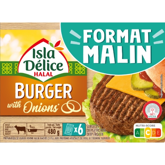 Burger Boeuf Halal aux Oignons Surgelé ISLA DELICE