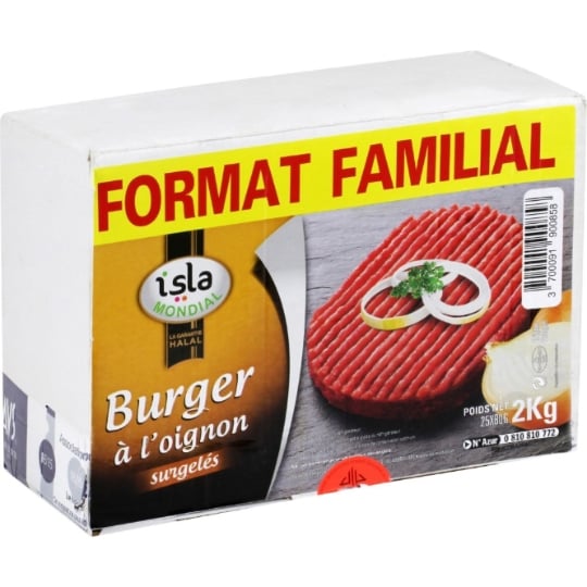 Burger halal à l'oignon ISLA MONDIAL