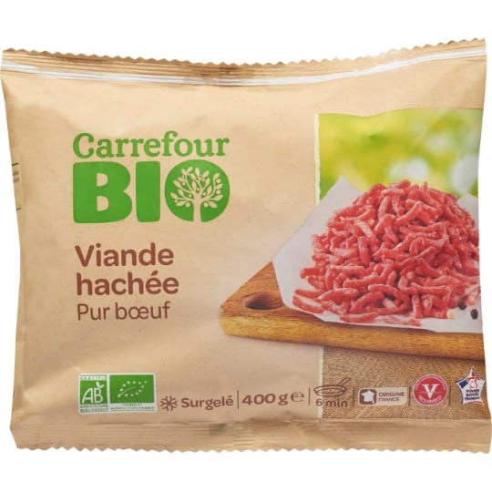Viande hachée pur bœuf  Bio CARREFOUR BIO