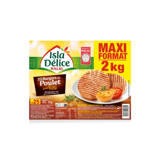Burgers de Poulet Rôti Halal ISLA DELICE