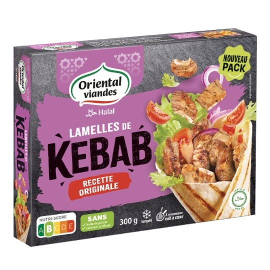 Plats cuisinés Emincé de Viande Kebab Halal ORIENTAL VIANDES