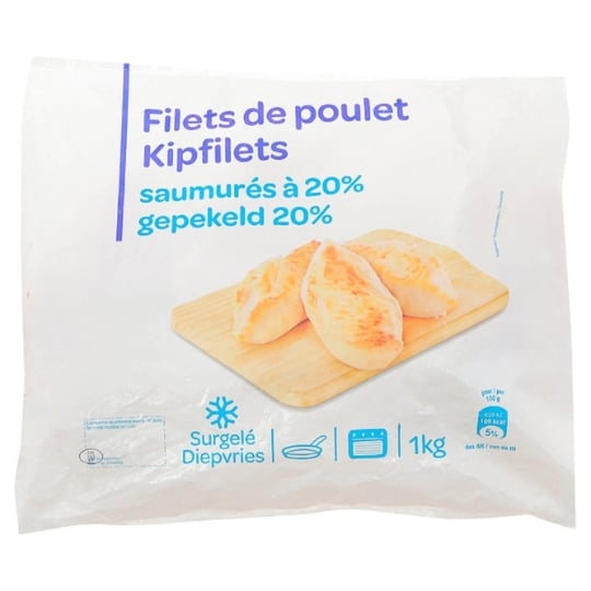 Filets de poulet saumurés à 20%