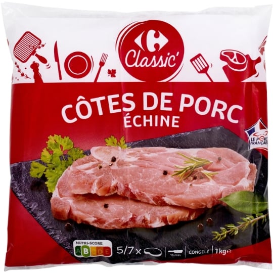 Côtes de porc échine CARREFOUR CLASSIC'