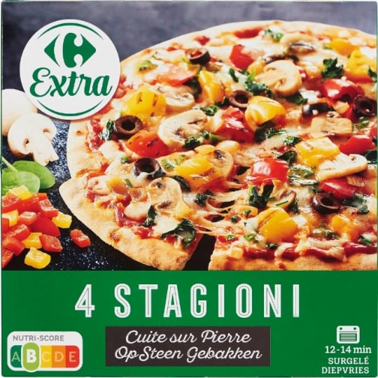 Pizza 4 Stagioni cuite sur pierre CARREFOUR EXTRA
