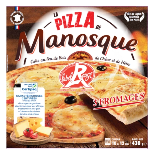 Pizza 3 fromages Label Rouge LA PIZZA DE MANOSQUE