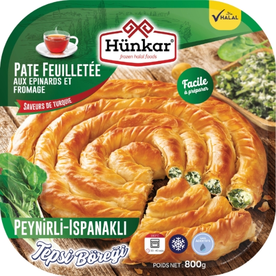 Pâte Feuilletée aux Epinards et Fromage Halal HUNKAR