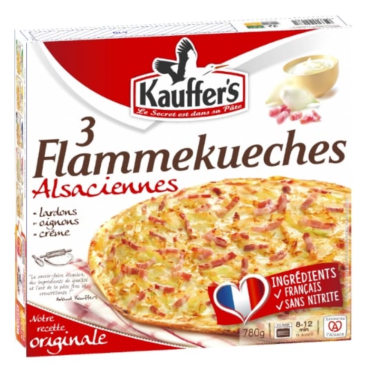 Flammekueches Alsaciennes Crème, Lardons, Oignons KAUFFER'S
