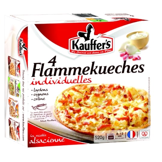 Flammekueches Indivisuelles Fromage Blanc, Crème, Lardons, Oignons KAUFFER'S
