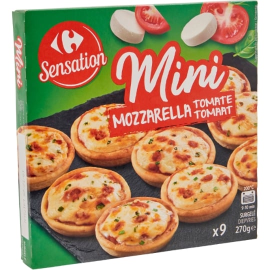 Mini pizzas mozzarella tomate CARREFOUR SENSATION