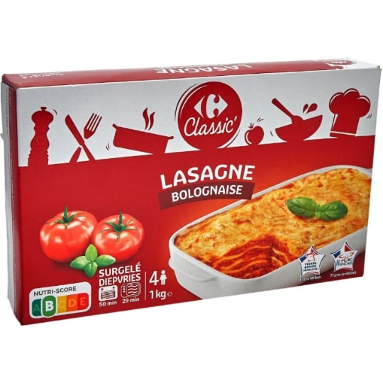 Plat cuisiné lasagne bolognaise CARREFOUR CLASSIC'