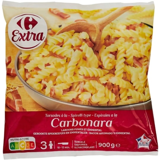 Plat cuisiné torsades carbonara CARREFOUR EXTRA