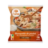 Blanquette de poulet, riz, champignons et carottes à la crème surgelée CARREFOUR EXTRA