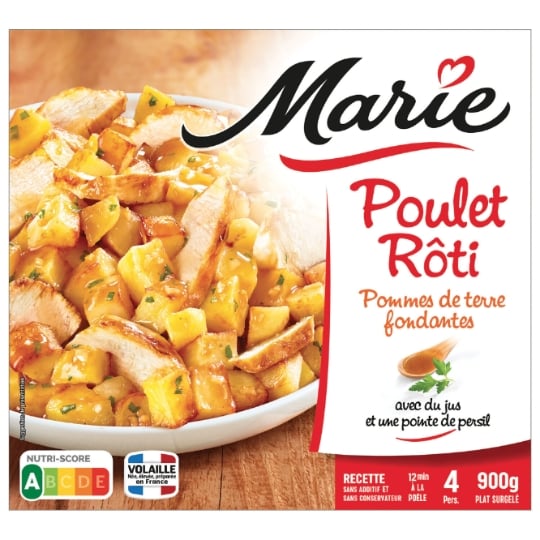 Plat cuisiné poulet rôti pommes de terre MARIE