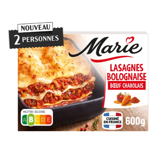 Plat Préparé Lasagnes Bolognaise Bœuf Charolais MARIE