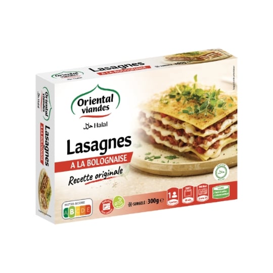 Plats cuisinés halal Lasagnes bolognaise ORIENTAL VIANDES