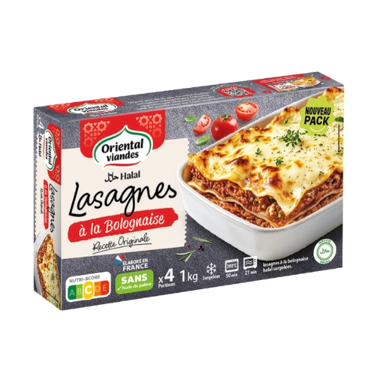 Plats cuisinés halal lasagnes bolognaise ORIENTAL VIANDES