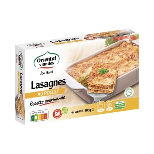 Plat cuisiné lasagnes au poulet Halal ORIENTAL VIANDES
