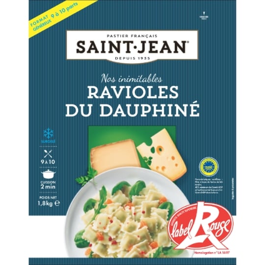 Pâtes cuisinées Ravioles du Dauphiné Label Rouge IGP SAINT JEAN