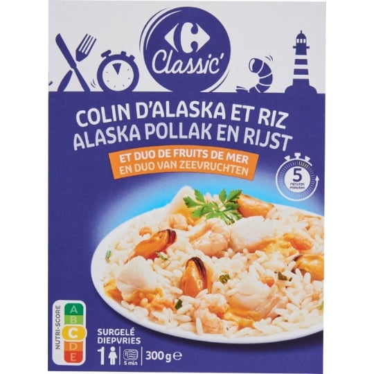 Plat cuisiné Colin riz & fruits de mer CARREFOUR CLASSIC'