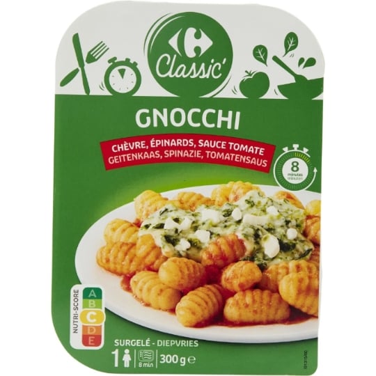 Plat cuisiné gnocchi chèvre épinards CARREFOUR CLASSIC'