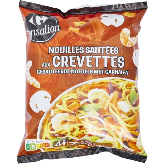 Plat Cuisiné Nouilles Sautées aux Crevettes CARREFOUR SENSATION