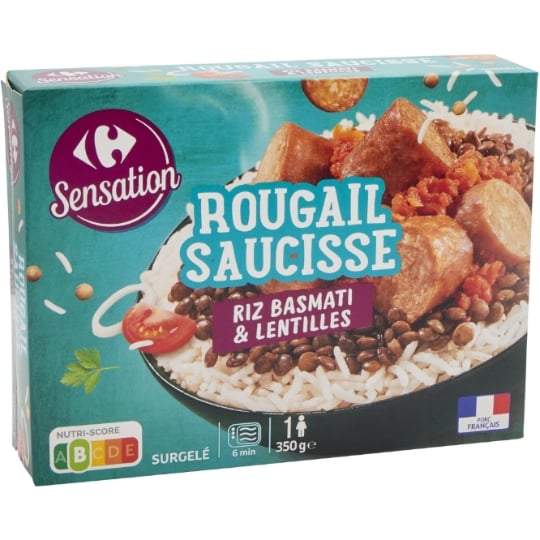 Plat préparé Rougail saucisse riz CARREFOUR SENSATION
