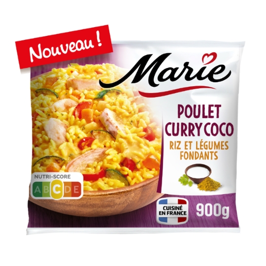 Plat Préparé Poulet Curry Coco Riz et Légumes Fondants MARIE