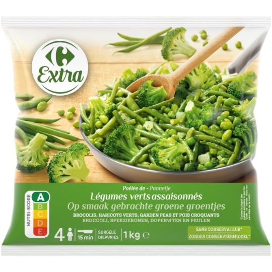 Poêlée légumes verts assaisonnés CARREFOUR EXTRA