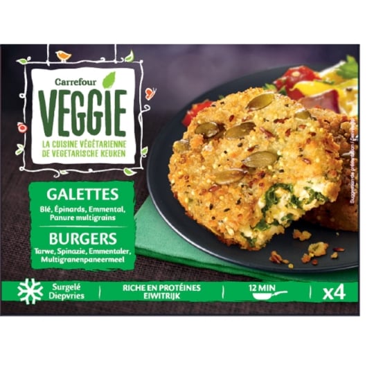 Galettes blé, épinards, emmental CARREFOUR VEGGIE