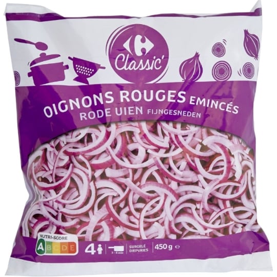 Oignons rouges émincés CARREFOUR CLASSIC'