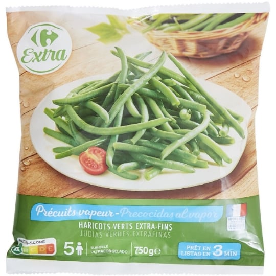 Haricots verts extra-fins précuits vapeurs CARREFOUR EXTRA