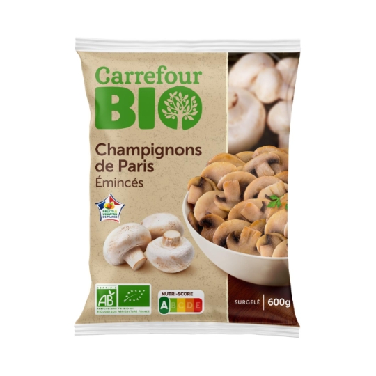 Champignons de Paris émincés surgelés issus de l'agriculture biologique CARREFOUR BIO