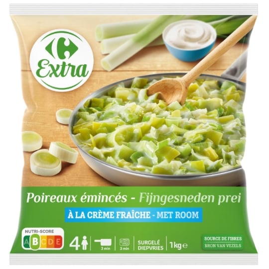 Légumes cuisinés poireaux à la crème CARREFOUR CLASSIC'