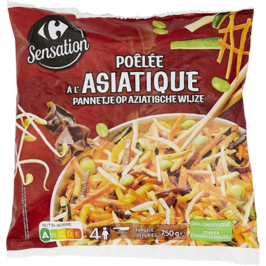 Poêlée asiatique, surgelée et sans conservateur CARREFOUR SENSATION