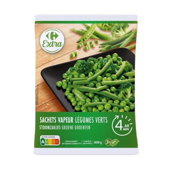 Légumes verts sachets vapeur CARREFOUR EXTRA